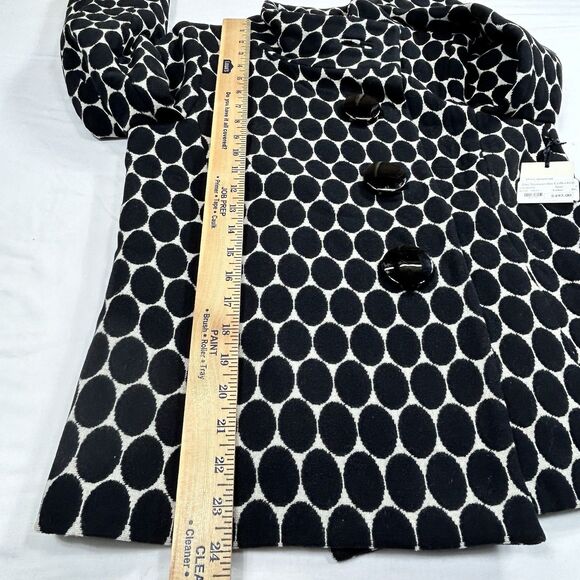 Milly of New York An Original Womens 8 Wool Blend Jacket Polka Dot Black White - Picture 12 of 16